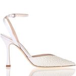 Carica l'immagine nel visualizzatore Galleria, DECOLLETE' IN RASO CON PERLINE