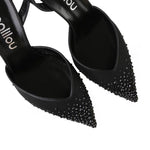 Carica l'immagine nel visualizzatore Galleria, DECOLLETE' NERA CON RETE DI STRASS