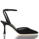 Carica l'immagine nel visualizzatore Galleria, DECOLLETE' NERA CON RETE DI STRASS