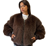 Carica l'immagine nel visualizzatore Galleria, GIUBBINO IN PELLICCIA MARRONE