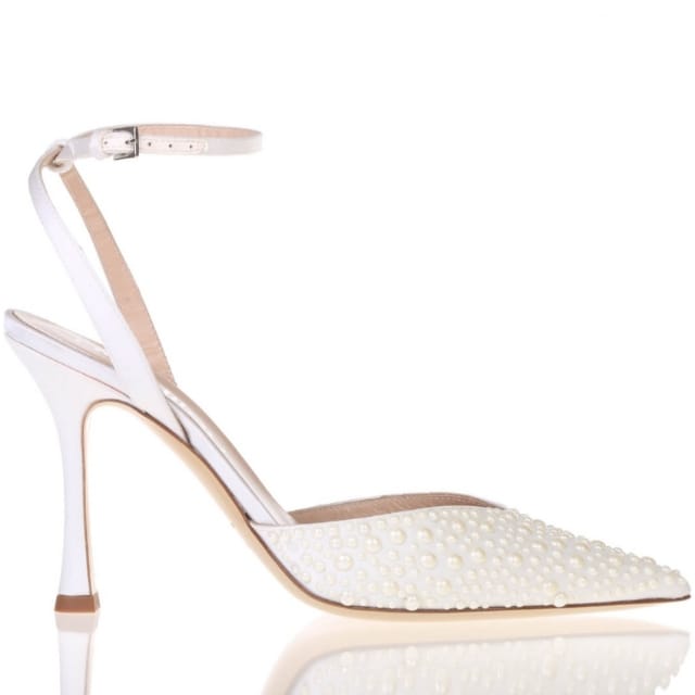 DECOLLETE' IN RASO CON PERLINE