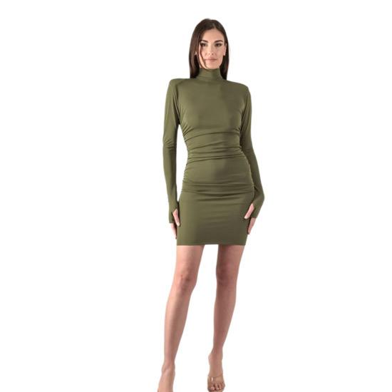 ABITO CORTO ARRICCIATO VERDE
