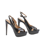 Carica l&#39;immagine nel visualizzatore Galleria, SANDALO ALTO NERO CON PLATEAU
