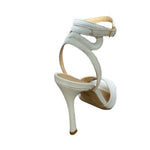 Carica l&#39;immagine nel visualizzatore Galleria, SANDALO IN PELLE BIANCA
