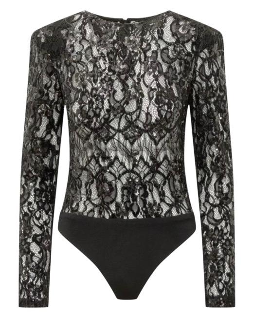 BODY IN PIZZO E PAILETTES