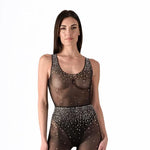 Carica l'immagine nel visualizzatore Galleria, BODY CANOTTA CON STRASS NERO

