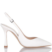 DECOLLETE' IN PELLE AVORIO CON SCOLLO CUORE