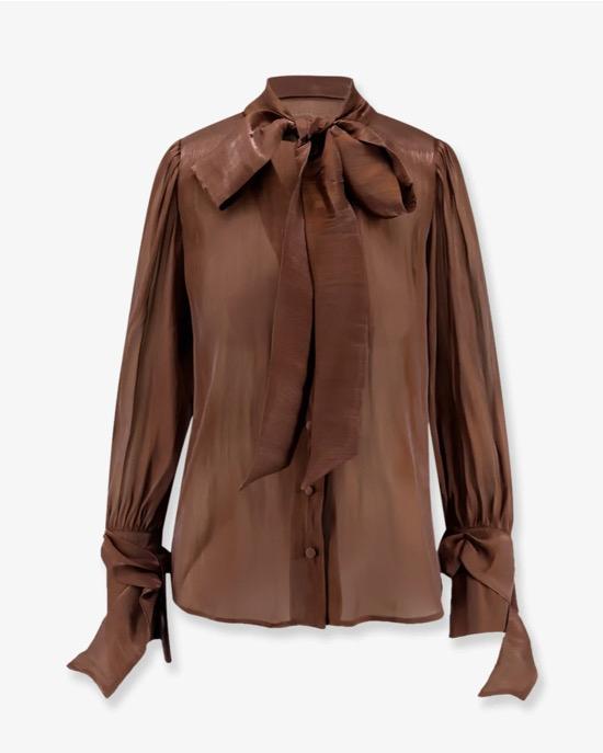 CAMICIA CON FIOCCO E SPALLINE