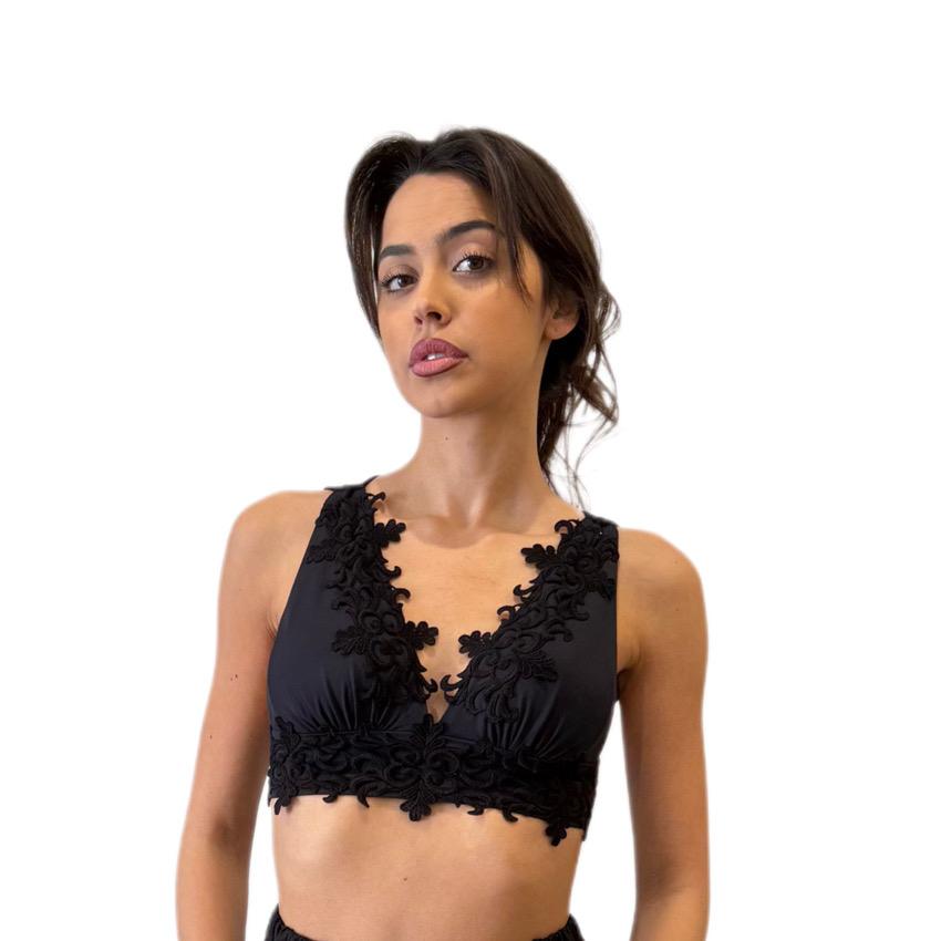 REGGISENO CON MACRAME' NERO