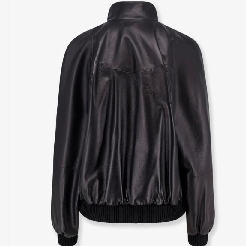BOMBER IN PELLE NERO