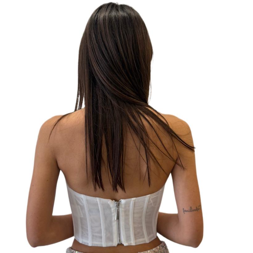 BUSTIER STECCATO BIANCO