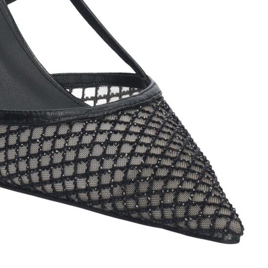 DECOLLETE' NERA CON RETE DI STRASS
