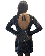 Carica l&#39;immagine nel visualizzatore Galleria, ABITO NERO CON PAILETTES
