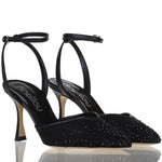 Carica l'immagine nel visualizzatore Galleria, DECOLLETE' NERA CON RETE DI STRASS
