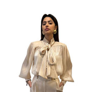 CAMICIA SATIN CON FIOCCO