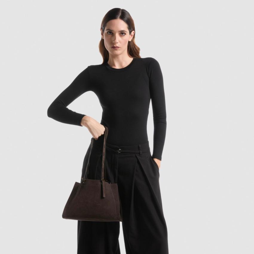 BORSA PAULINA IN SUEDE TESTA DI MORO