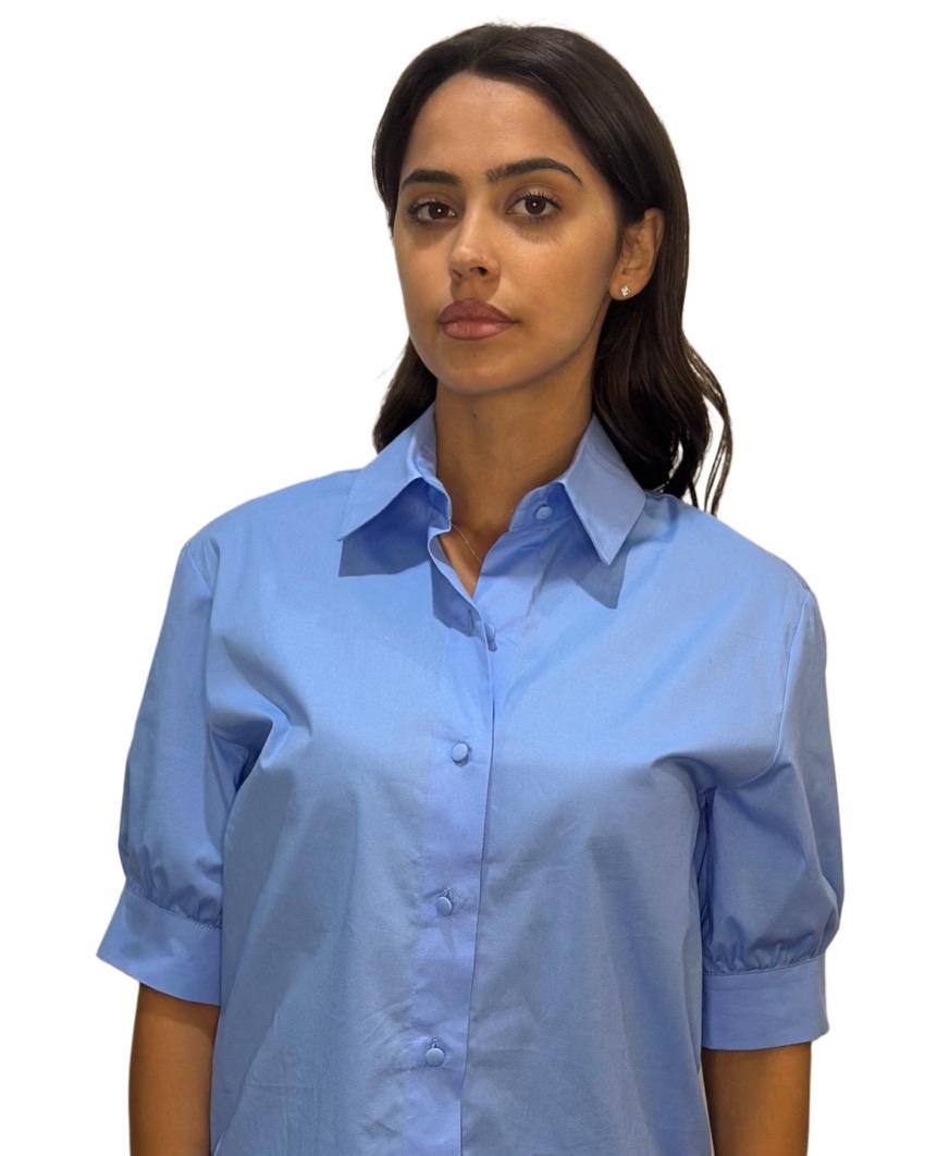 CAMICIA IN COTONE AZZURRA
