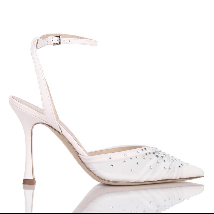 DECOLLETE' CON RETE E DRAPPEGGIO AVORIO