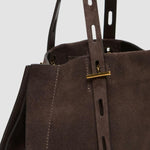 Carica l'immagine nel visualizzatore Galleria, BORSA PAULINA IN SUEDE TESTA DI MORO
