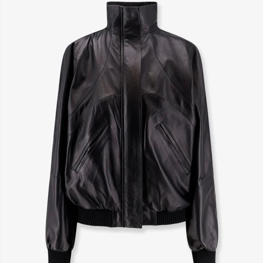 BOMBER IN PELLE NERO