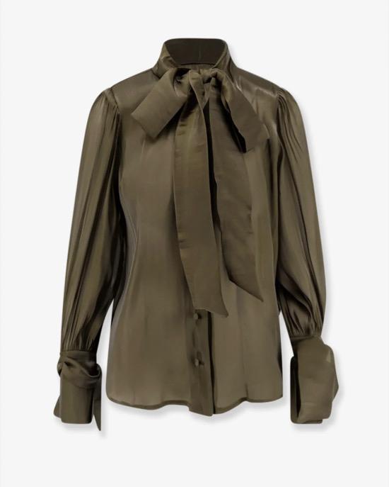 CAMICIA CON FIOCCO E SPALLINE
