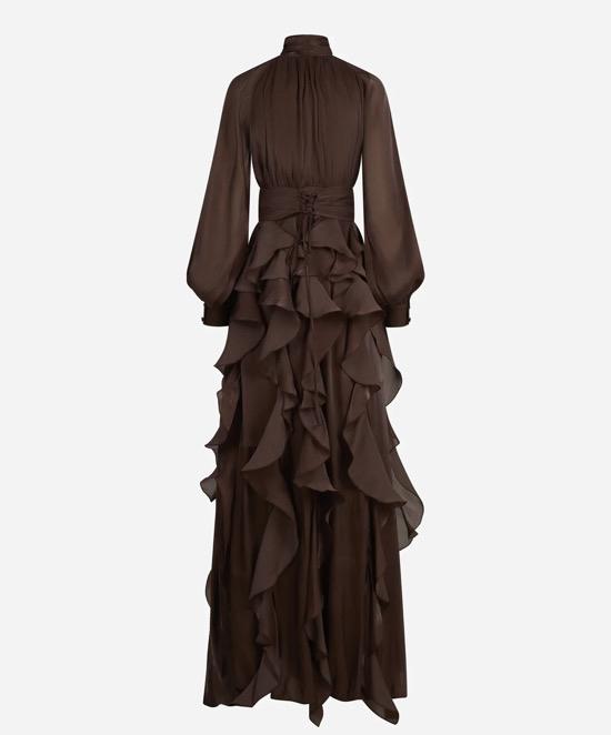 ABITO IN SATIN CON ROUGE